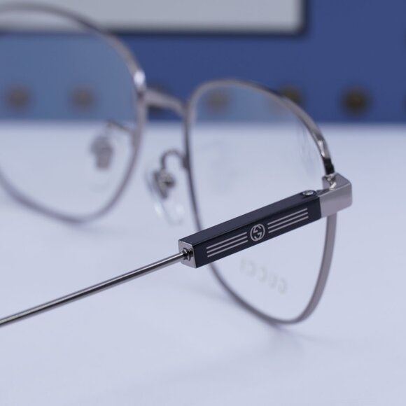 🕶️ New Gucci GG1312O 001 Eyeglasses - Ruthenium Frame 57mm - Picture 10 of 12